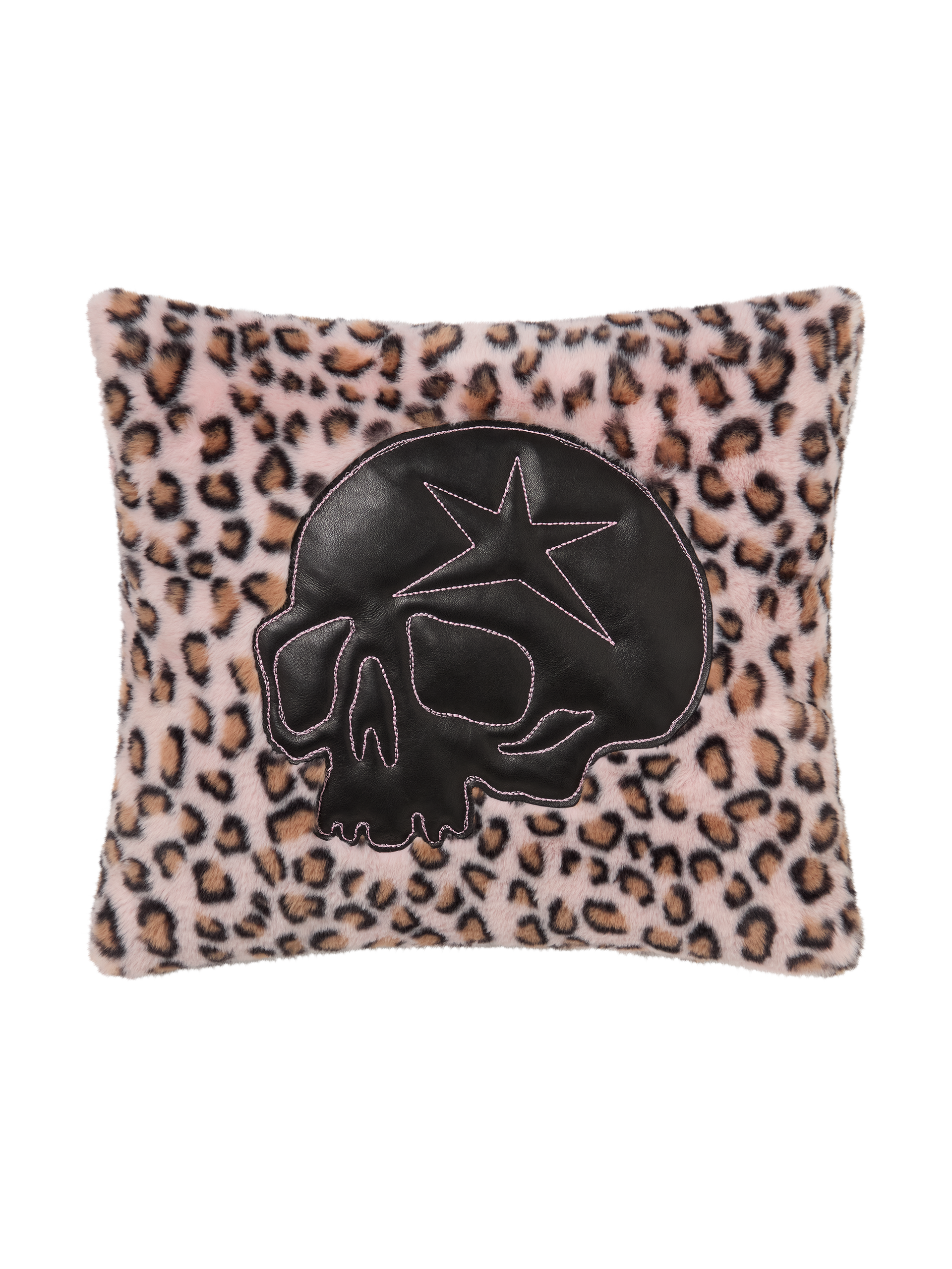 VOODOO PINK LEOPARD FUR CUSHION