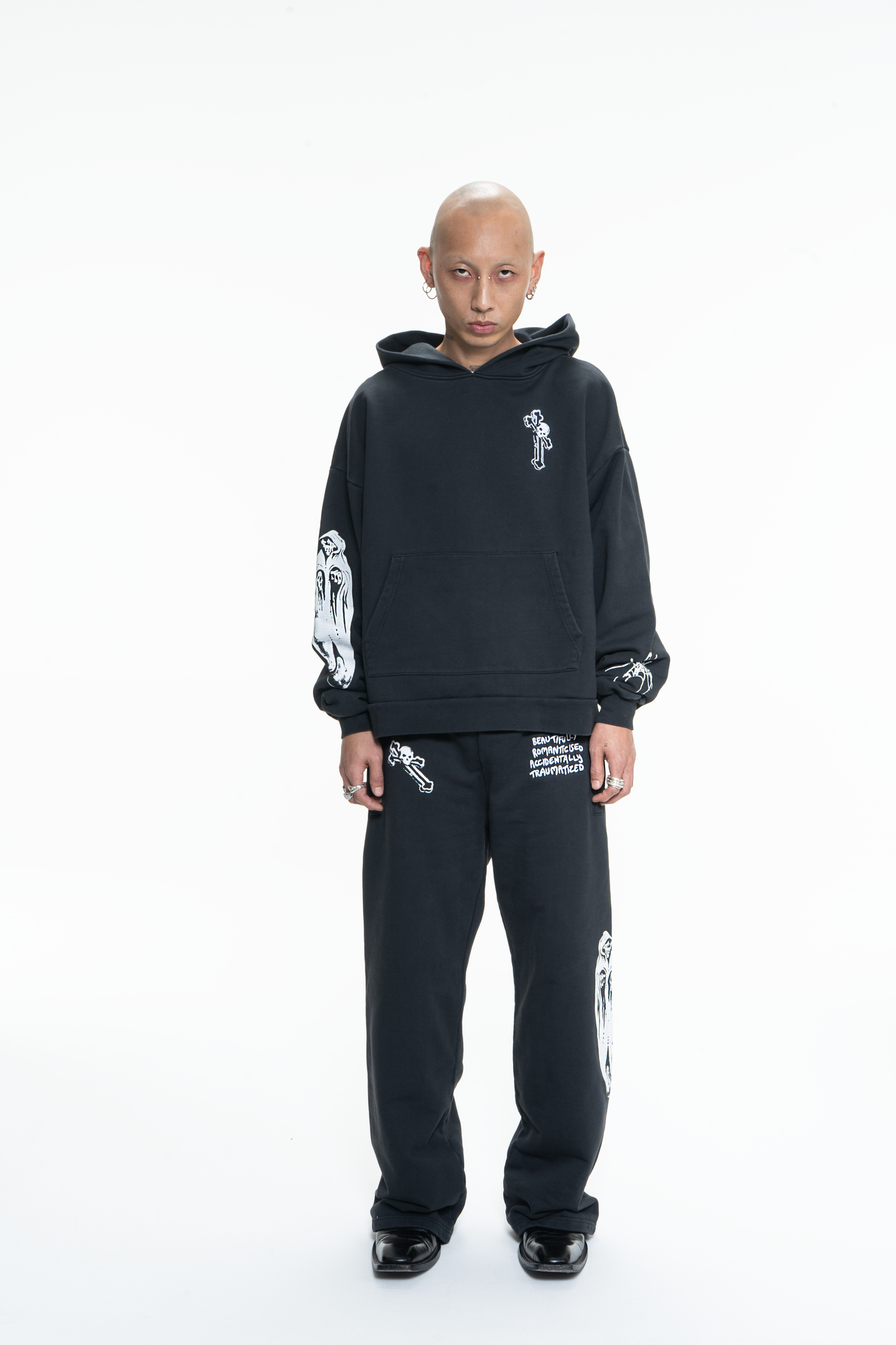 GOTH RUNNER TRACKSUIT BOTTOMS- MINERAL BLACK