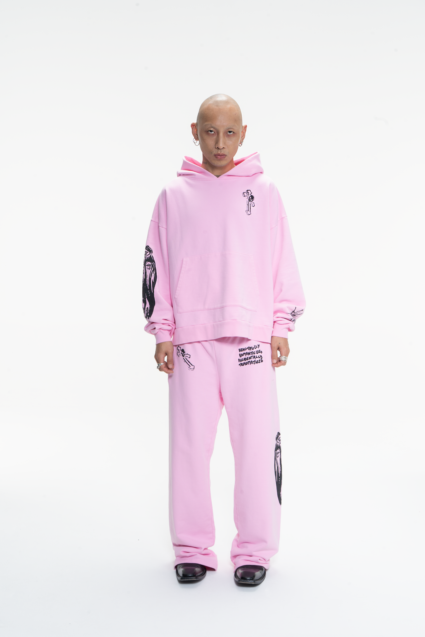GOTH RUNNER TRACKSUIT HOODIE- CANDY PINK