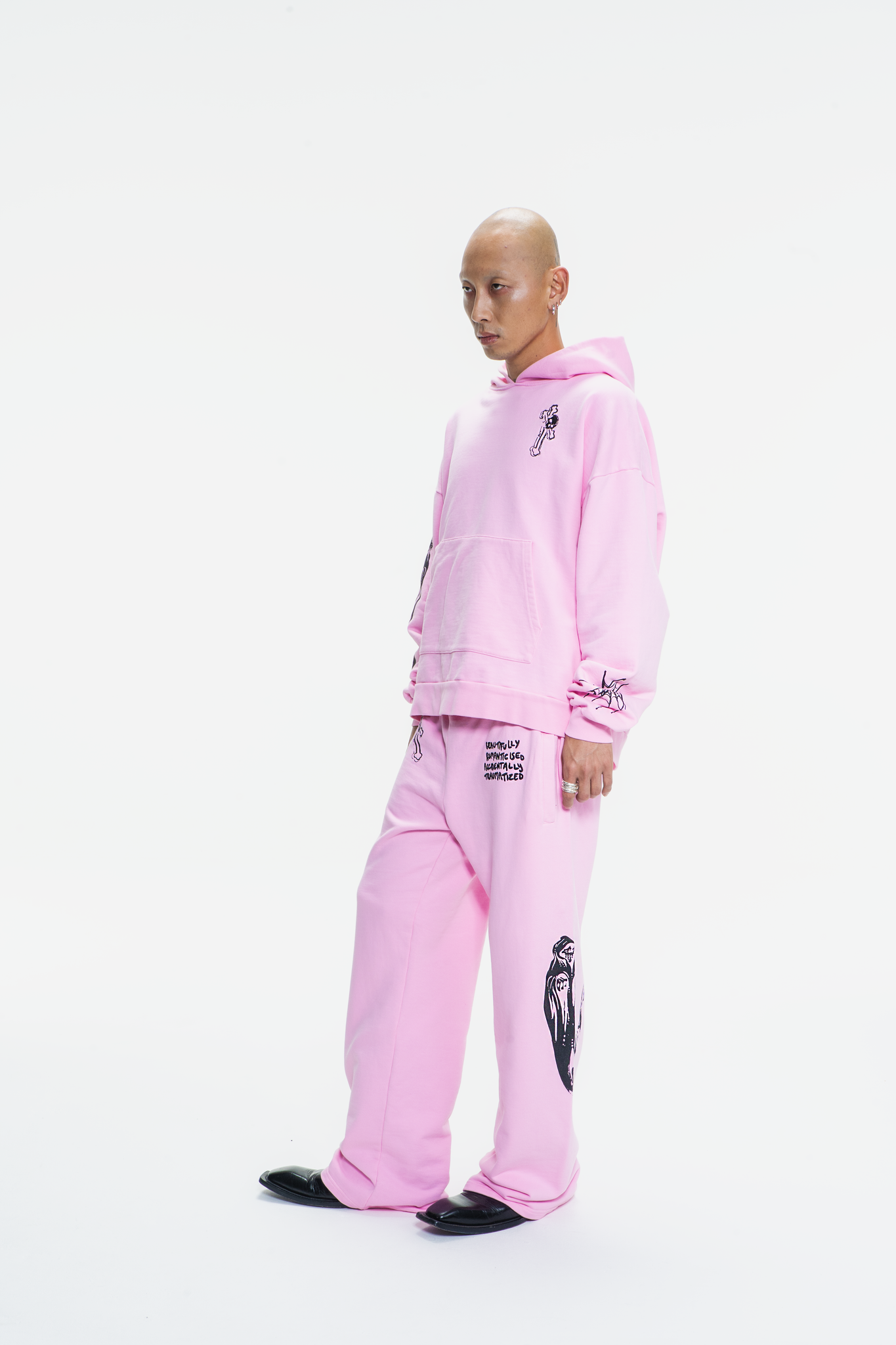 GOTH RUNNER TRACKSUIT BOTTOMS- CANDY PINK