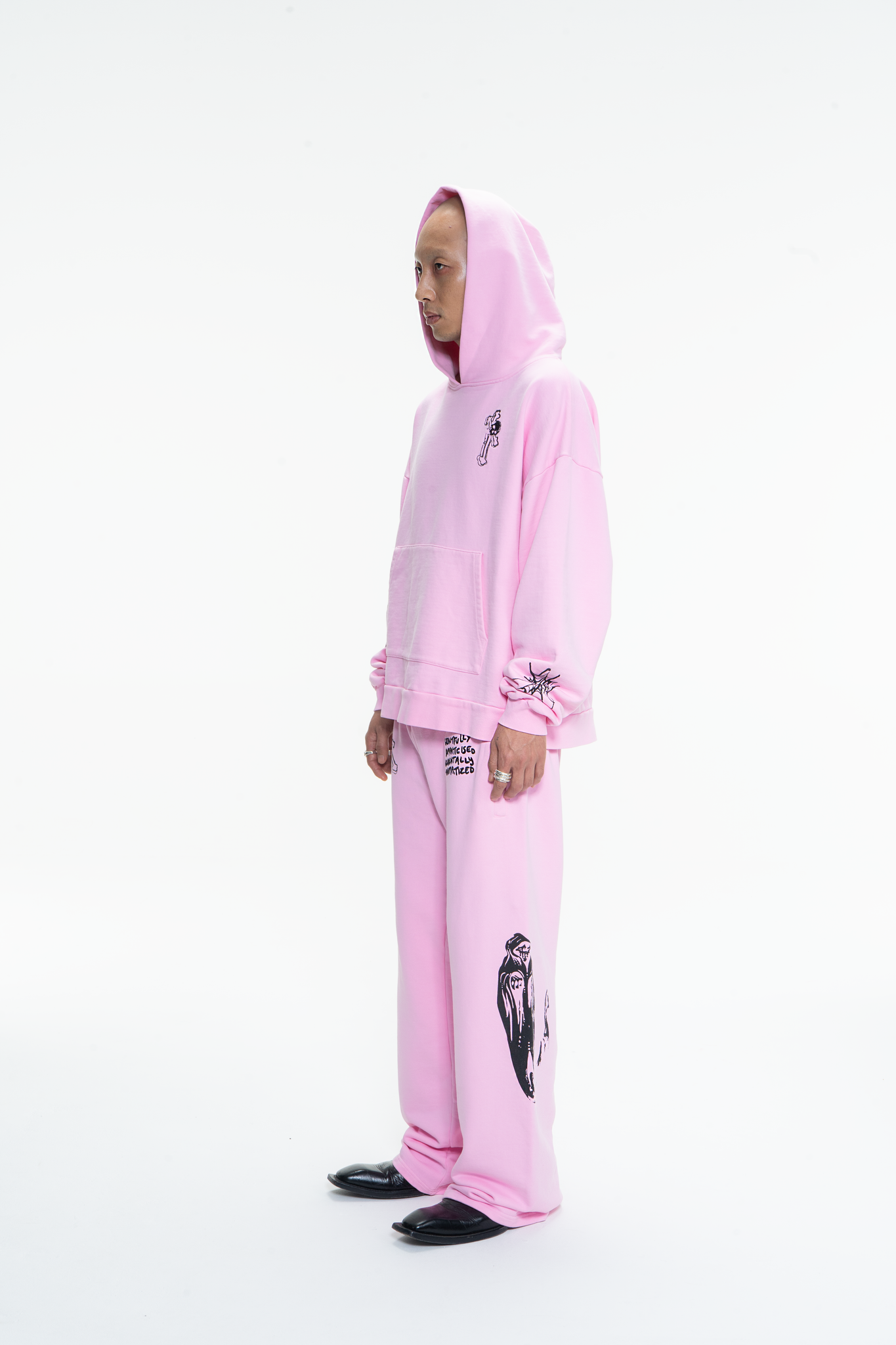 GOTH RUNNER TRACKSUIT HOODIE- CANDY PINK
