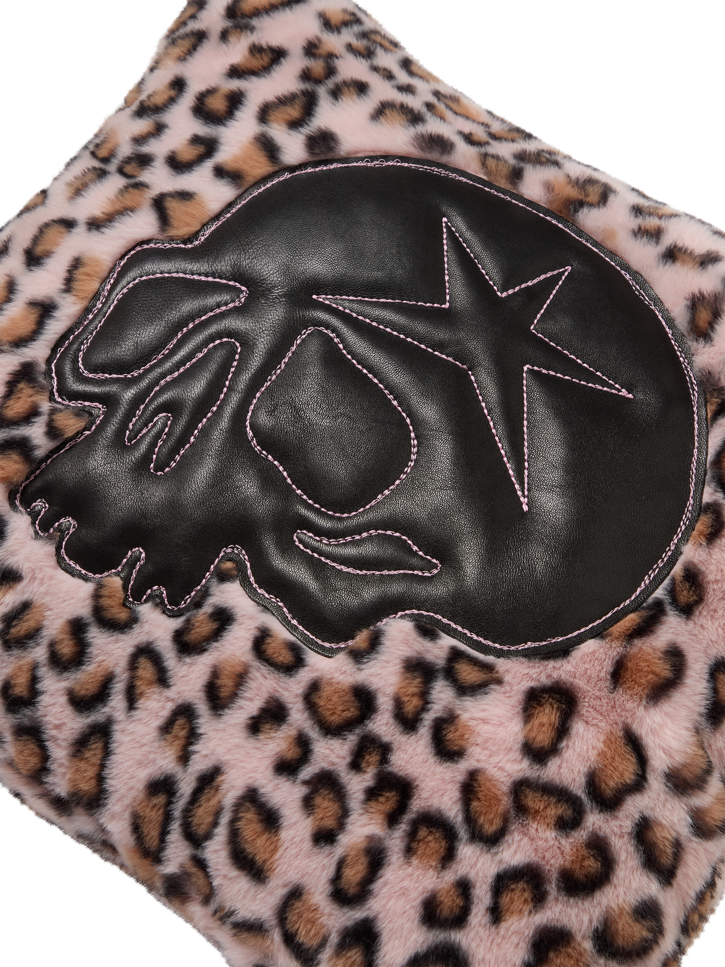 VOODOO PINK LEOPARD FUR CUSHION