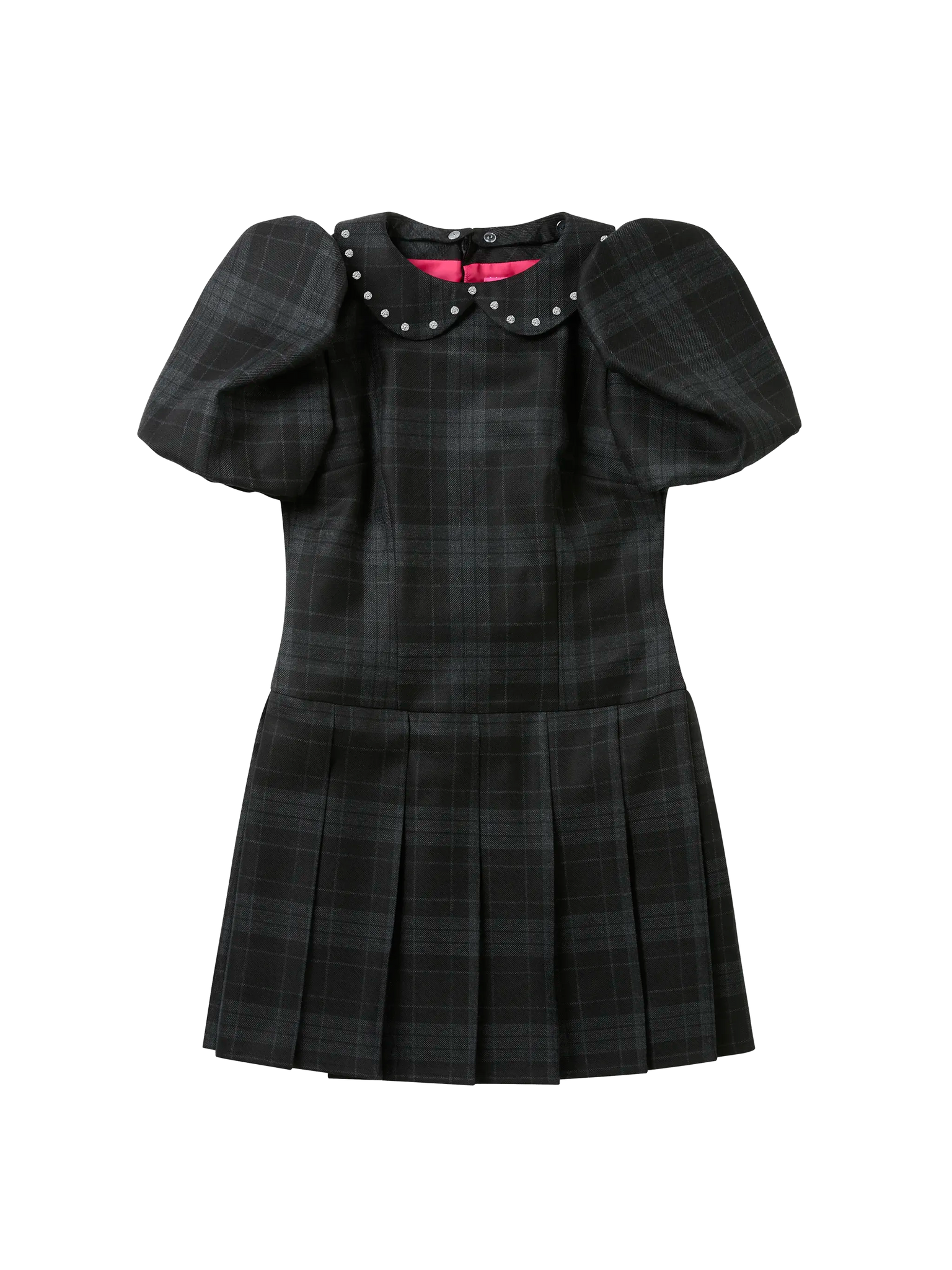 FOUR-PLAY STUDDED TARTAN DRESS - BLACK