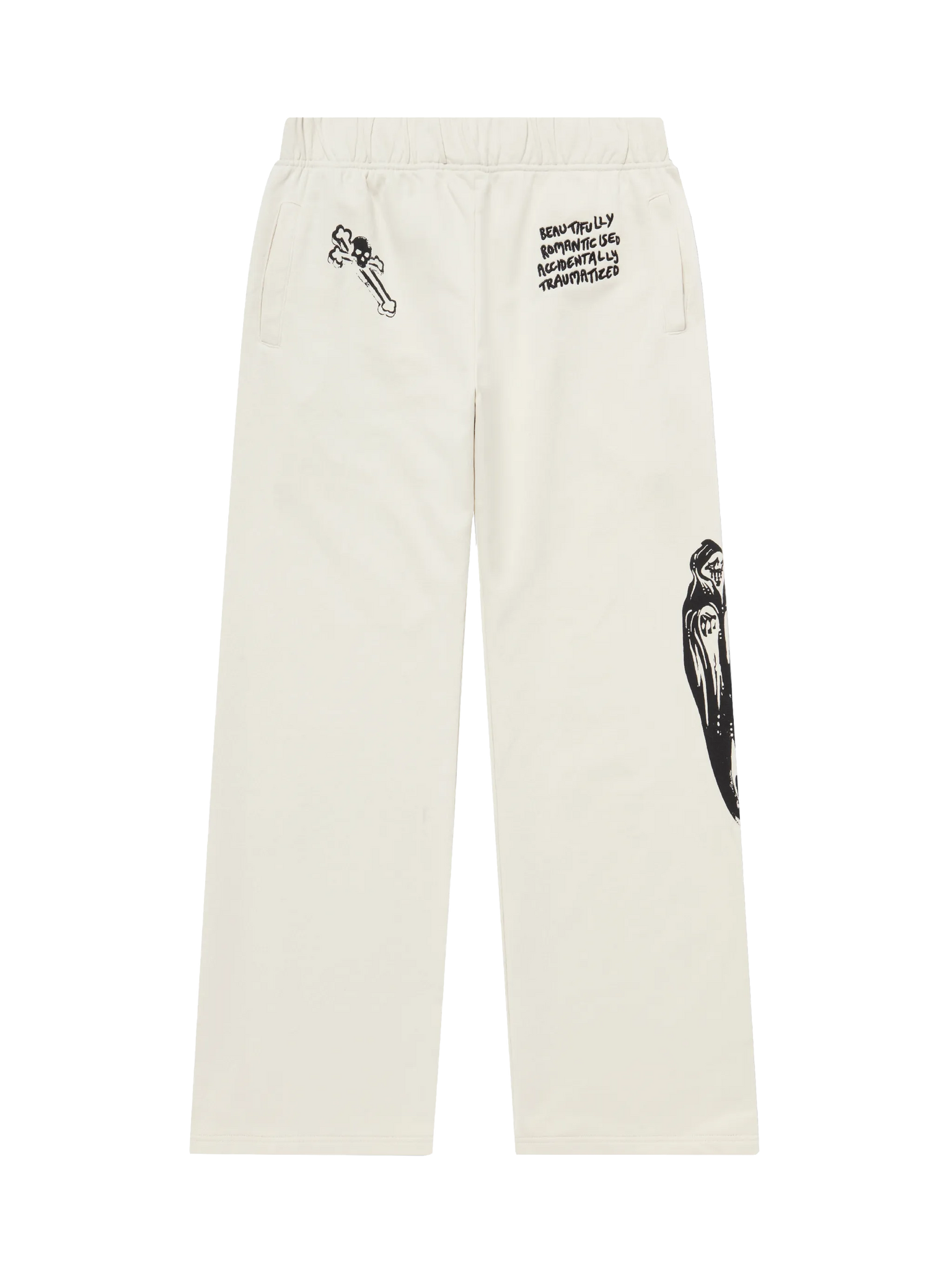GOTH RUNNER TRACKSUIT BOTTOMS- BONE WHITE